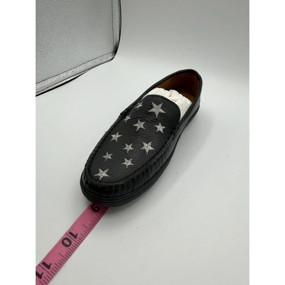 Marc Joseph Holland Star Loafers Kids 2 Black Grainy Leather Slip On MJB22-BGR